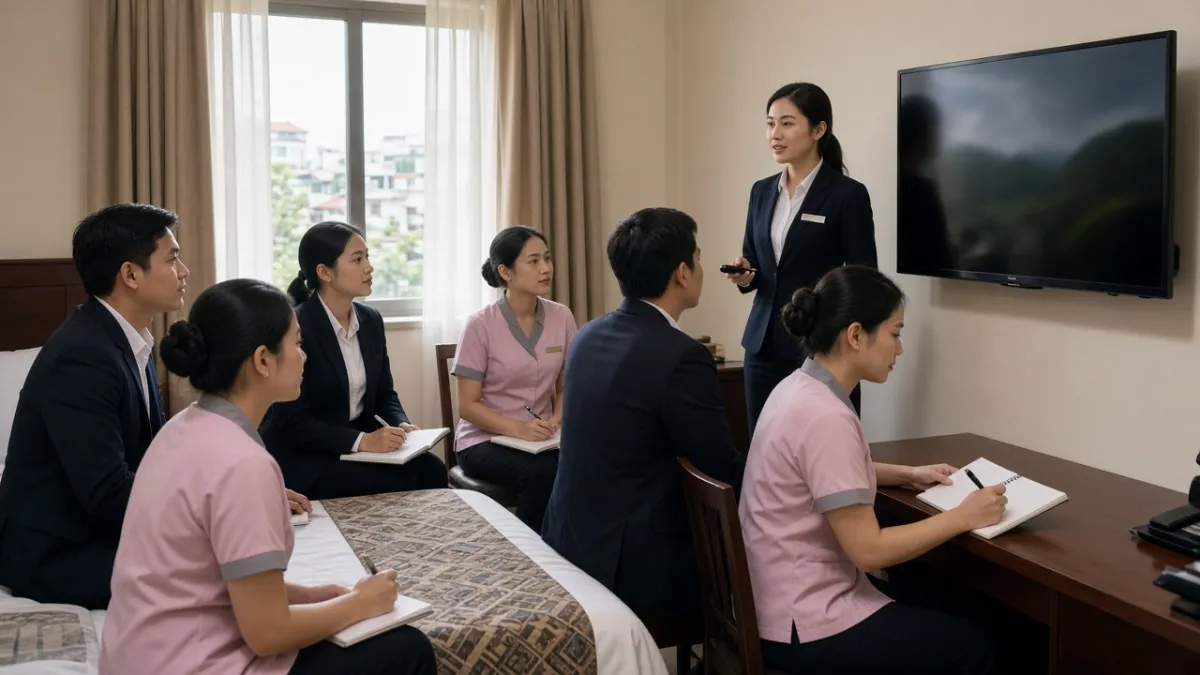Đào Tạo Nhân Viên Khách Sạn Vận Hành Công Nghệ Phòng: TV, PMS, Check-in