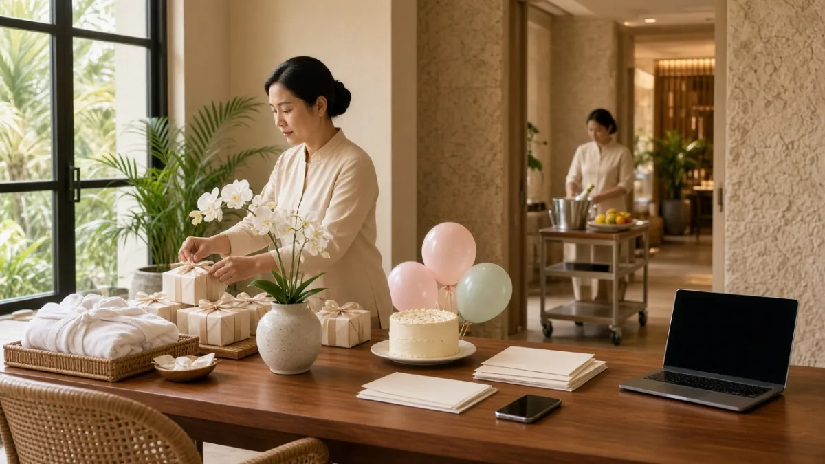 Nhân viên khách sạn Đà Nẵng chuẩn bị quà cá nhân hóa, spa và tiệc sinh nhật cho chiến dịch chăm sóc khách quay lại.