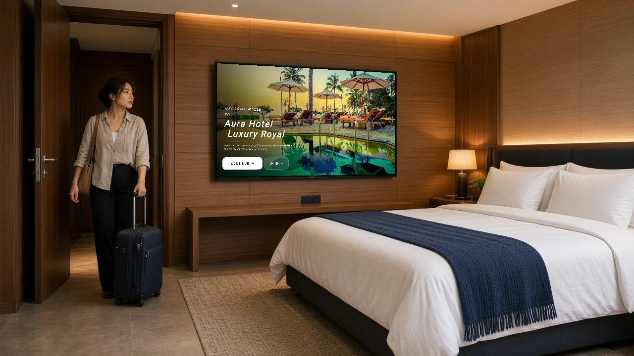 TV khách sạn hiển thị lời chào tên khách từ PMS – phần mềm IPTV ITVmax