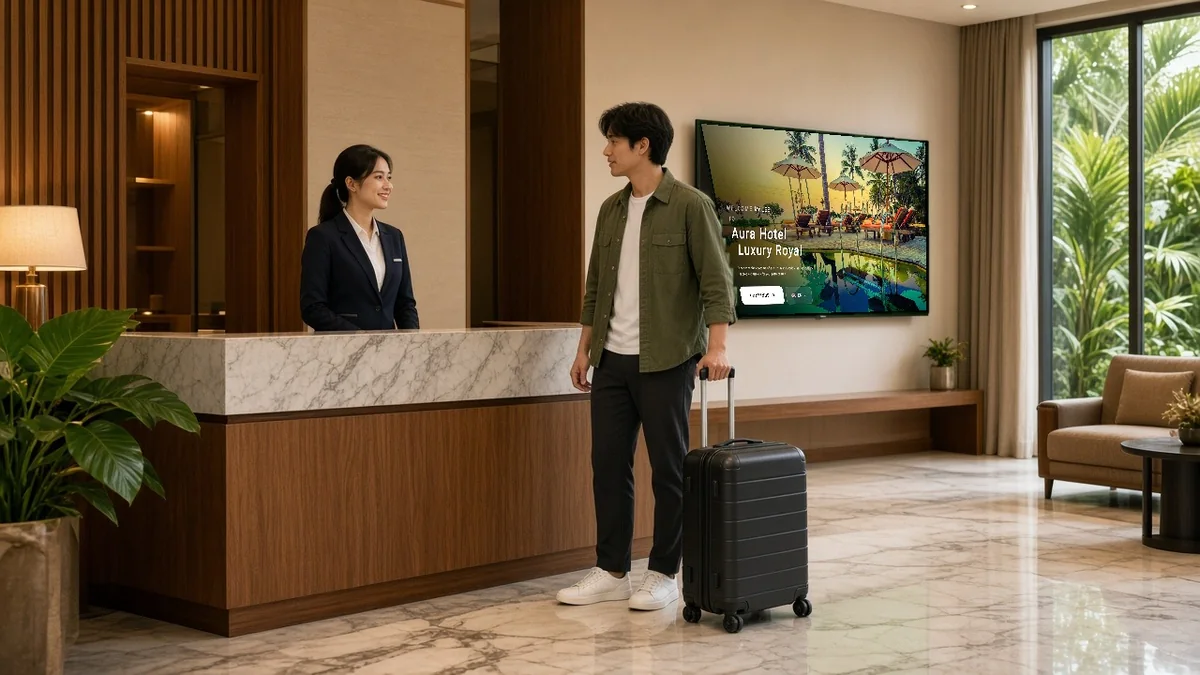 giao diện Hotel TV với lời chào cá nhân hóa