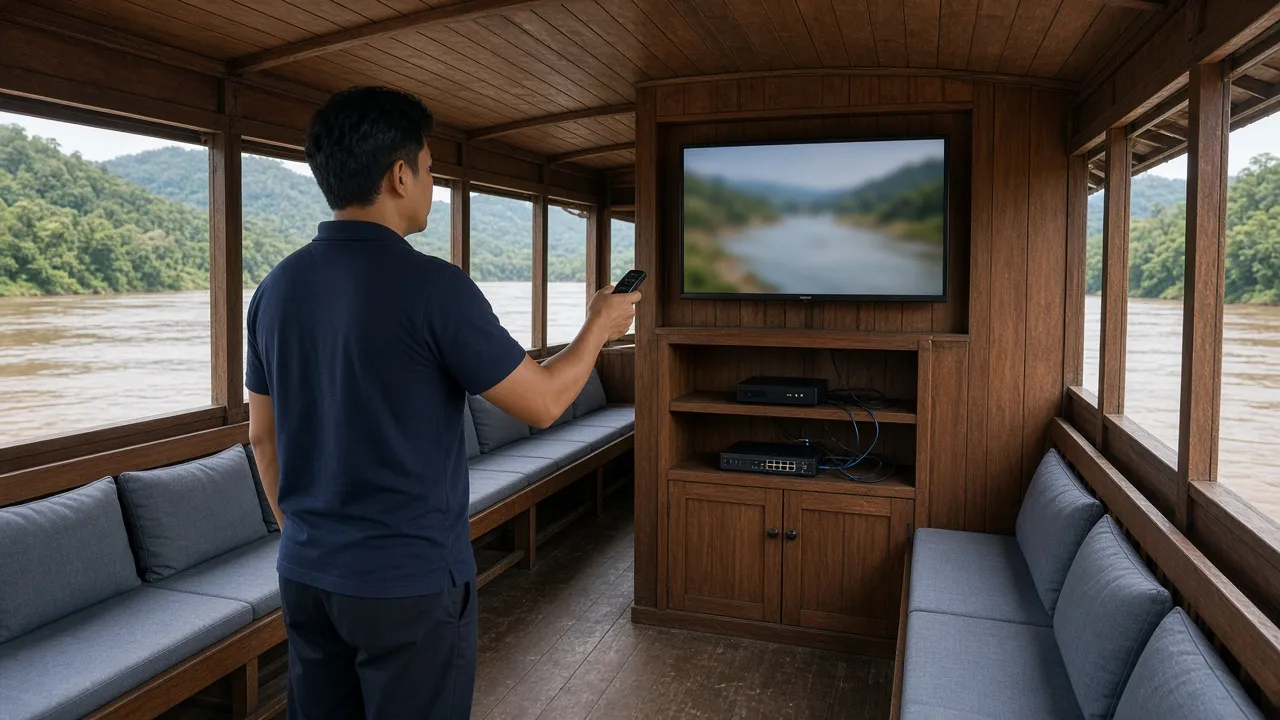 Truyền hình, IPTV cho du thuyền sông Mekong ở Lào