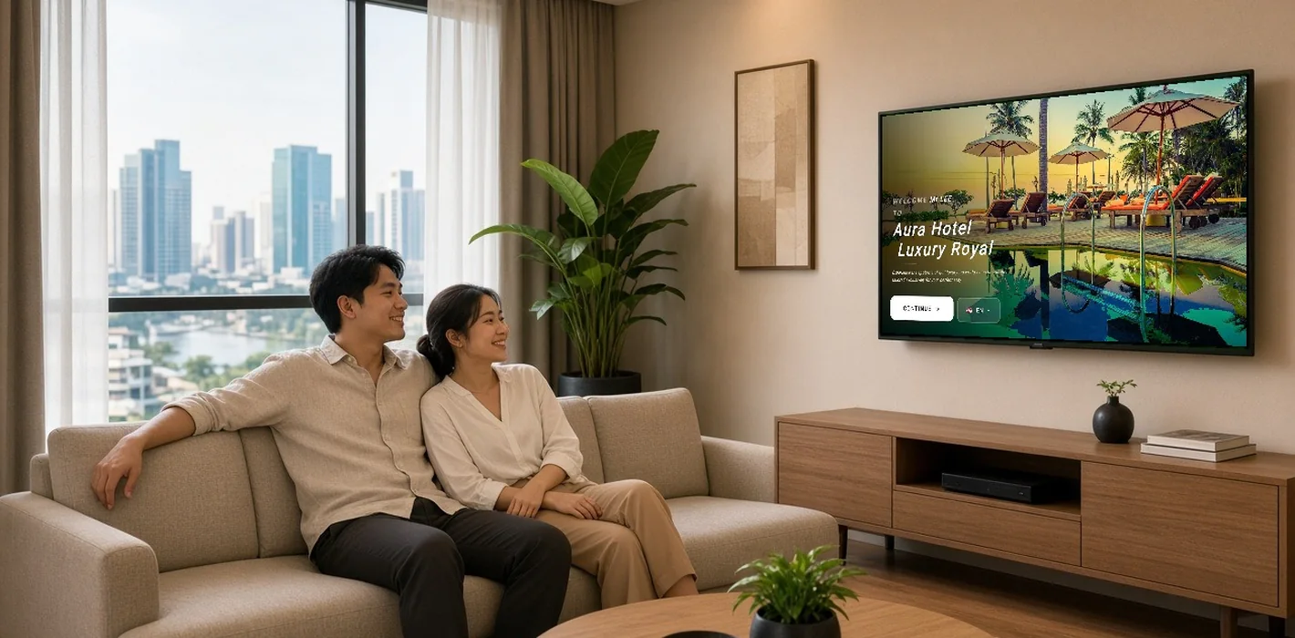 Màn hình chào mừng cá nhân hoá trên IPTV khách sạn